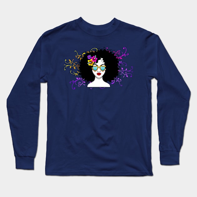 Pride Latina Afro Queen hispanic columbian gift ida present Long Sleeve T-Shirt by MARESDesign